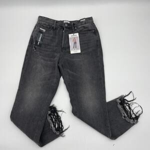 New SIMPLE SOCIETY Distressed Super High Rise Straight Jean Junior 9 / Waist 29